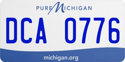MI license plate DCA0776