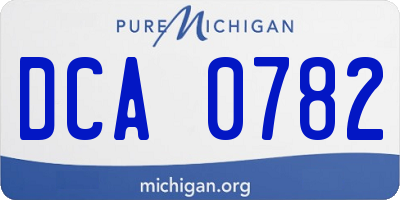 MI license plate DCA0782