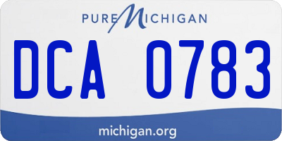 MI license plate DCA0783