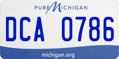 MI license plate DCA0786