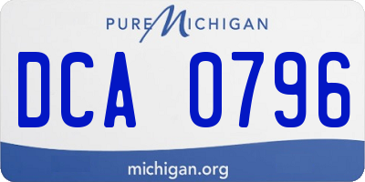 MI license plate DCA0796