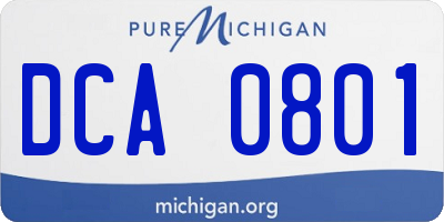 MI license plate DCA0801