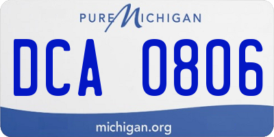 MI license plate DCA0806