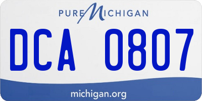 MI license plate DCA0807