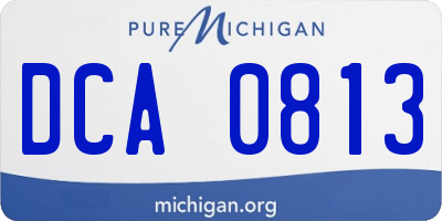 MI license plate DCA0813