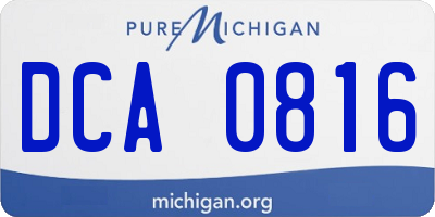 MI license plate DCA0816