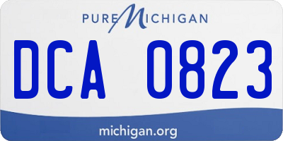 MI license plate DCA0823
