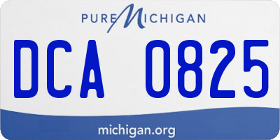 MI license plate DCA0825