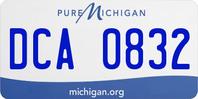 MI license plate DCA0832