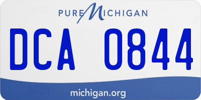 MI license plate DCA0844
