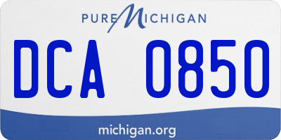 MI license plate DCA0850