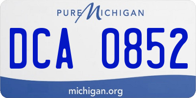 MI license plate DCA0852