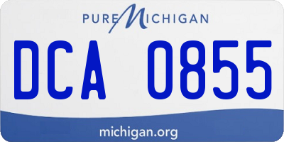 MI license plate DCA0855