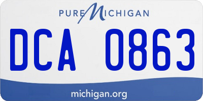 MI license plate DCA0863