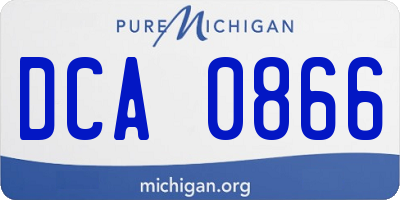 MI license plate DCA0866