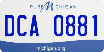MI license plate DCA0881