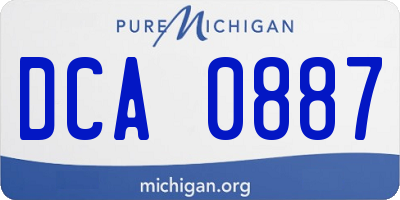MI license plate DCA0887