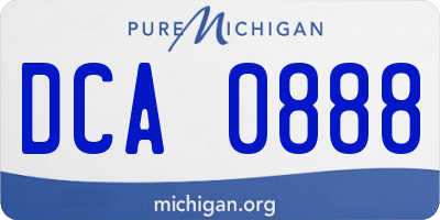 MI license plate DCA0888