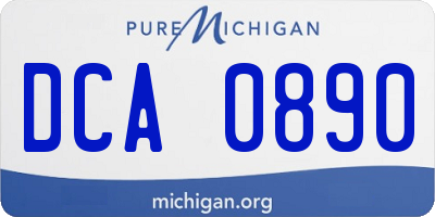 MI license plate DCA0890