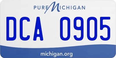 MI license plate DCA0905
