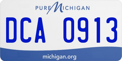 MI license plate DCA0913