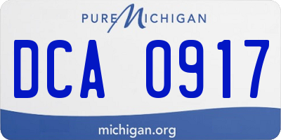 MI license plate DCA0917