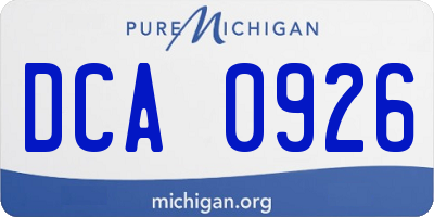 MI license plate DCA0926