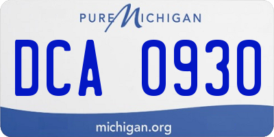 MI license plate DCA0930