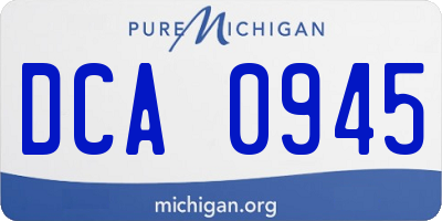 MI license plate DCA0945
