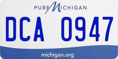 MI license plate DCA0947