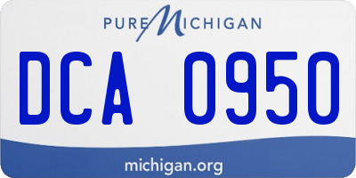 MI license plate DCA0950
