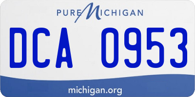 MI license plate DCA0953