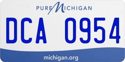 MI license plate DCA0954