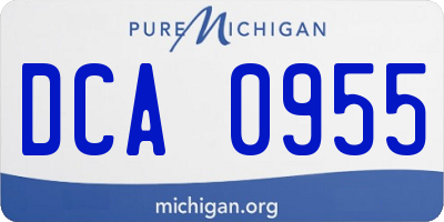 MI license plate DCA0955