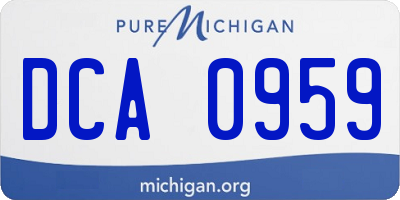 MI license plate DCA0959