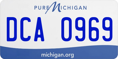 MI license plate DCA0969