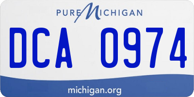 MI license plate DCA0974