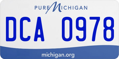 MI license plate DCA0978
