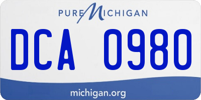 MI license plate DCA0980