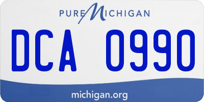 MI license plate DCA0990