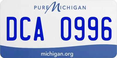 MI license plate DCA0996
