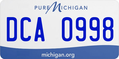 MI license plate DCA0998