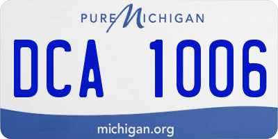 MI license plate DCA1006