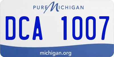 MI license plate DCA1007