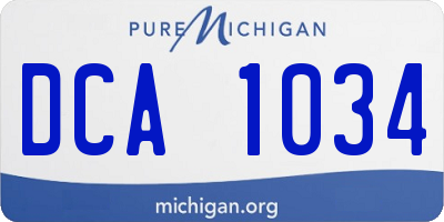 MI license plate DCA1034