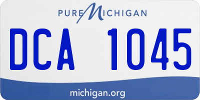 MI license plate DCA1045
