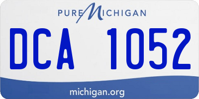 MI license plate DCA1052