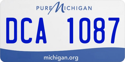 MI license plate DCA1087
