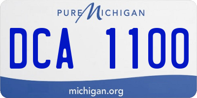 MI license plate DCA1100