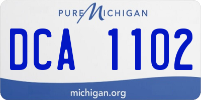 MI license plate DCA1102